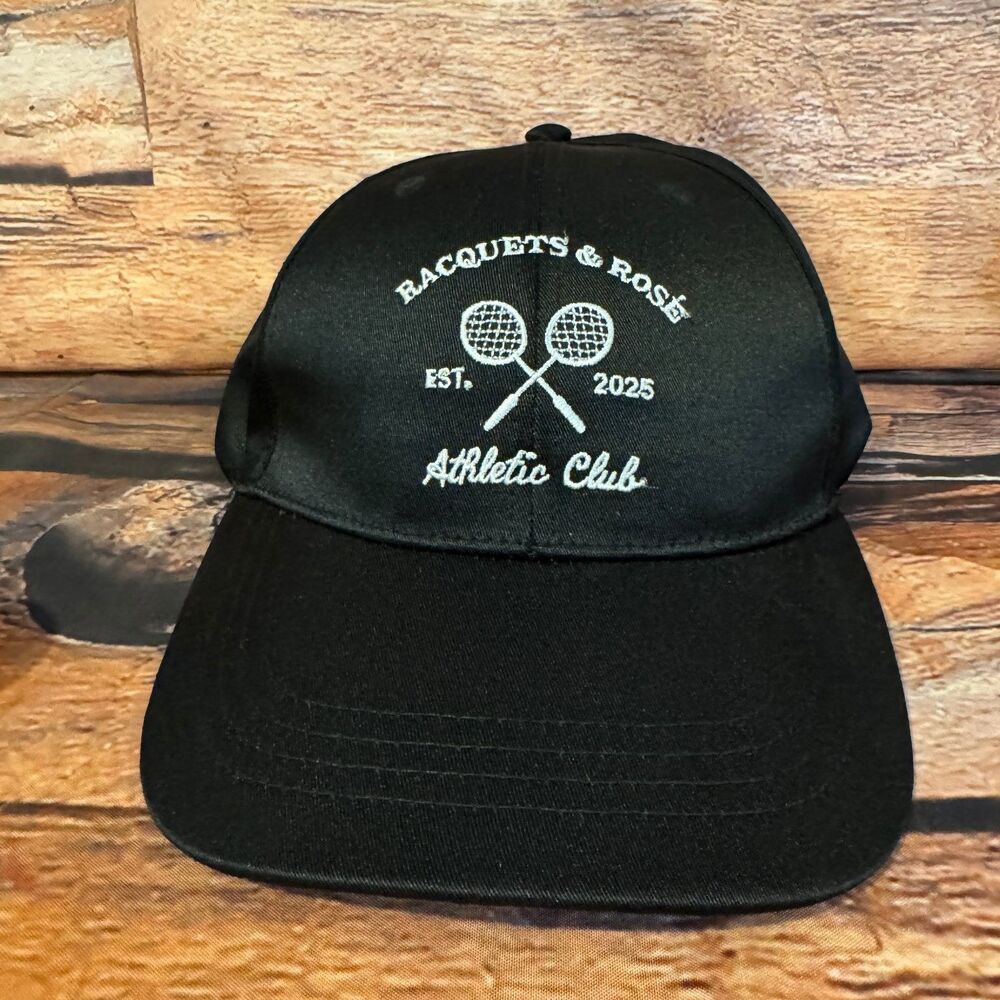 Gertex Racquets & Rosé Athletic Club Black Hat One Size Adjustable Cap